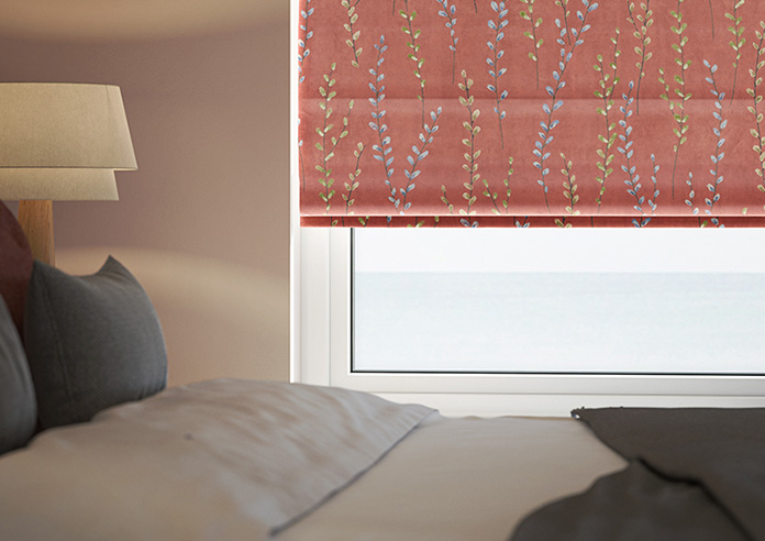 Willow Field, French Coral - Roman Blind - Image 5
